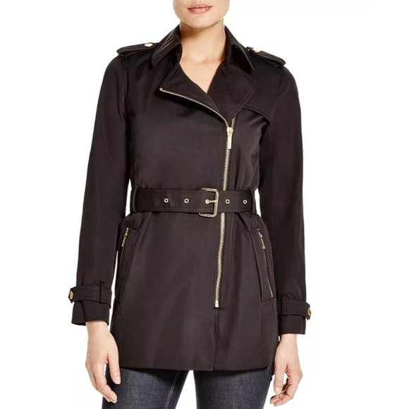 MICHAEL Michael Kors Zip Trench Coat in Black - NWT - Size Large - Picture 4 of 4